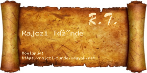 Rajczi Tünde névjegykártya